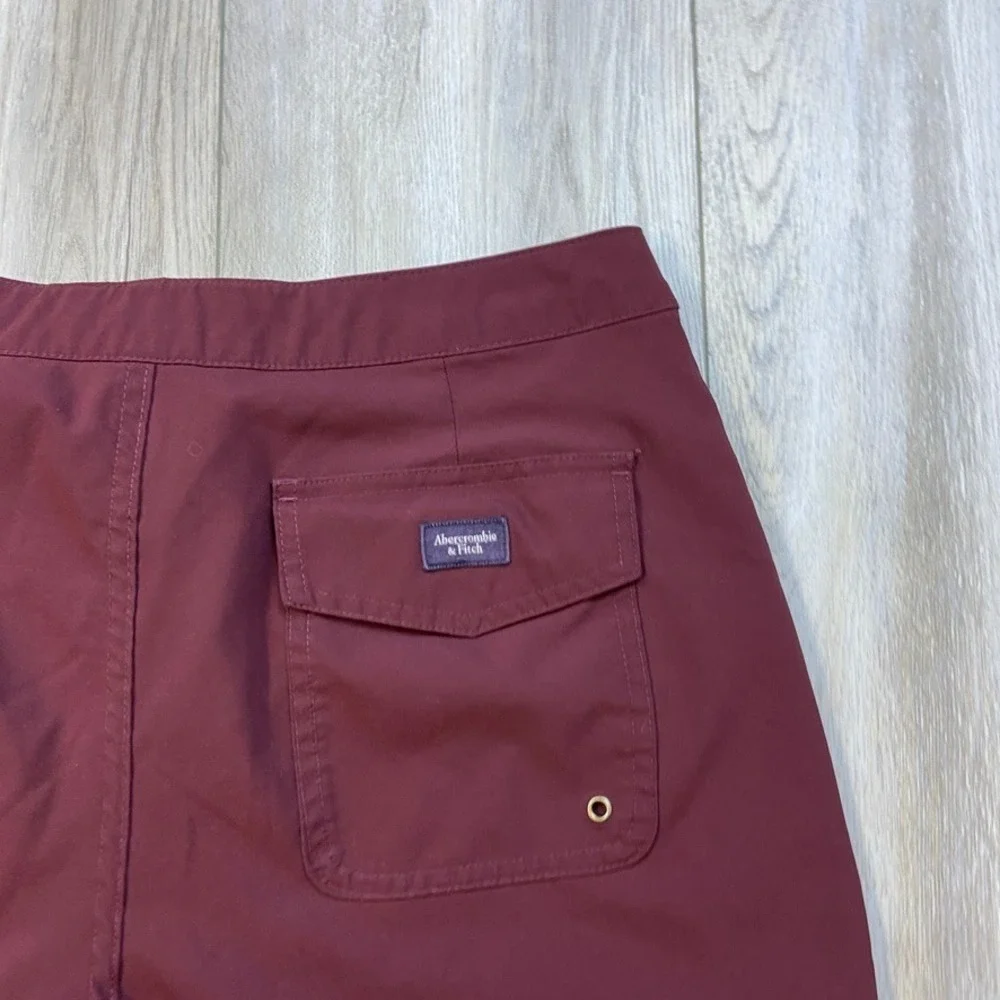 Abercrombie & Fitch Swim Shorts Mens Size 31 Red Beach Preppy Drawstring Trunks